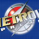 The Metroid Prime logo half-finished and partially colored on a blue background.